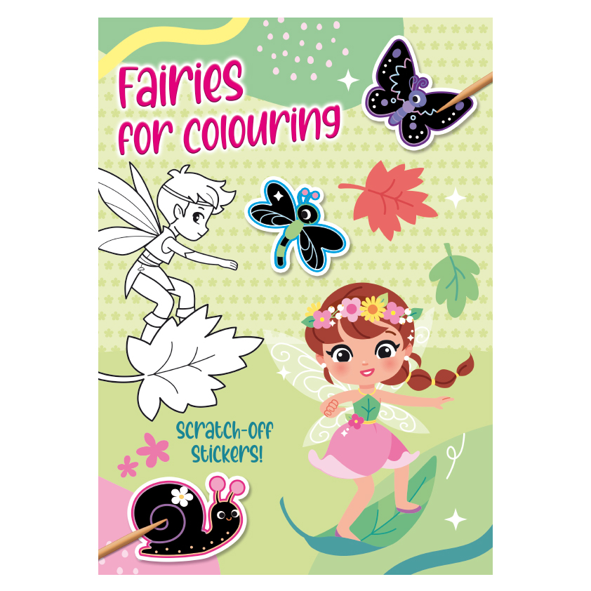 Colouring with scratch-off stickers - Fairies