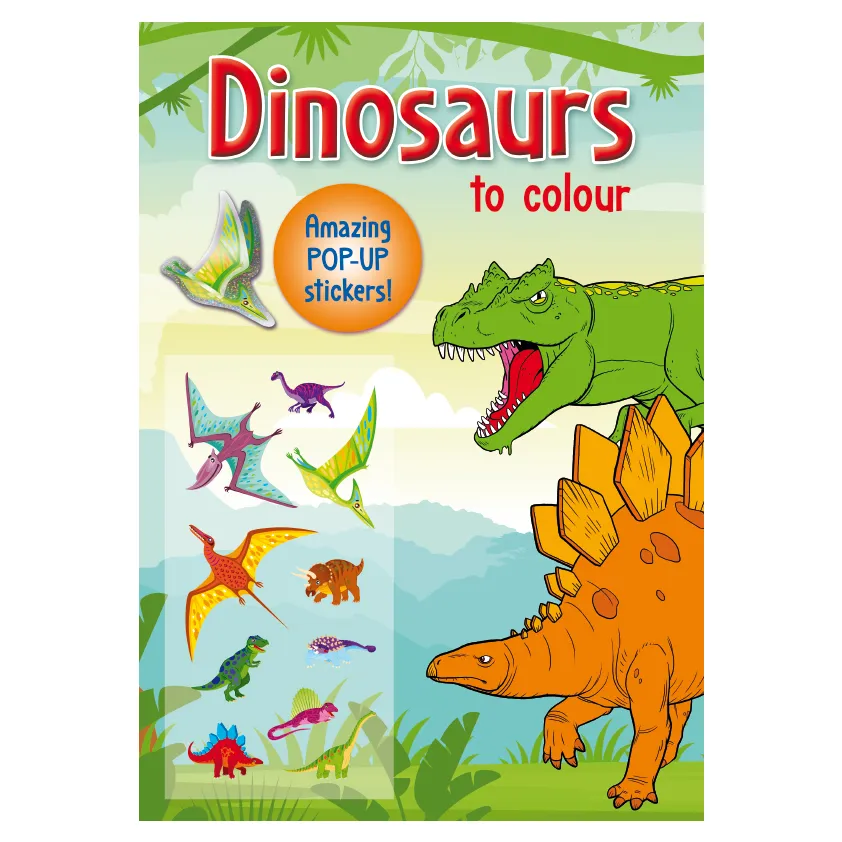 [C0256-T02] Animals to Colour with 3D stickers - Dinosaurs (-)