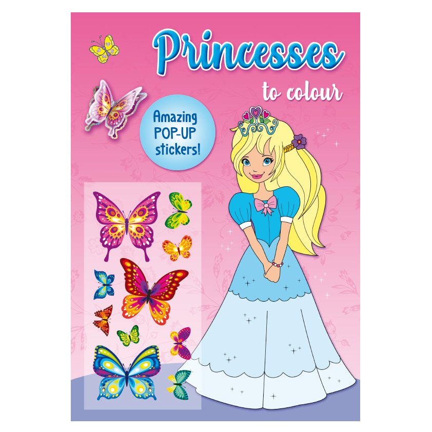 Princesses to Colour with 3D stickers