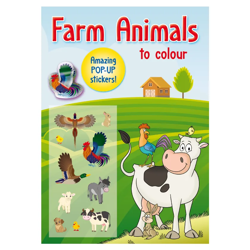 [C0256-T01] Animals to Colour with 3D stickers - Farm Animals (-)